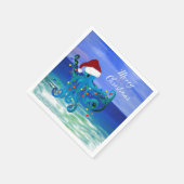 Octopus Noël Fête serviettes en papier (Coin)