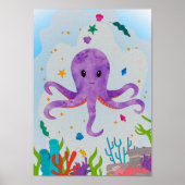 Octopus Nursery Print Animal Kinder Room Poster (Voorkant)