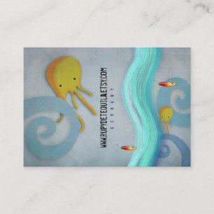 Octopus Oceaangolven Gedempte Visitekaart Visitekaartje