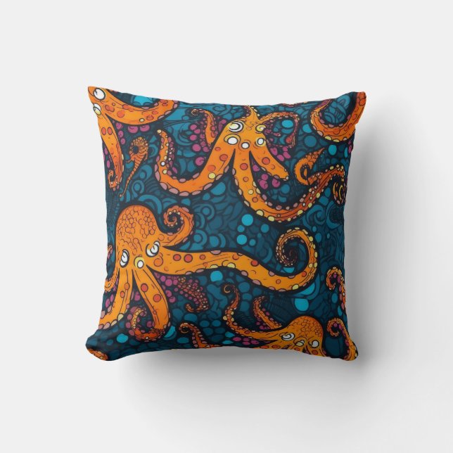 Octopus Ocean Theme accent coussin (Recto)