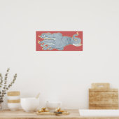  octopus olifant poster (Keuken)