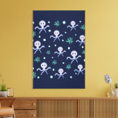 Octopus onder de zee kinderpatroon canvas afdruk (Insitu (Woonkamer))