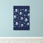 Octopus onder de zee kinderpatroon canvas afdruk (Insitu (Houten vloer))