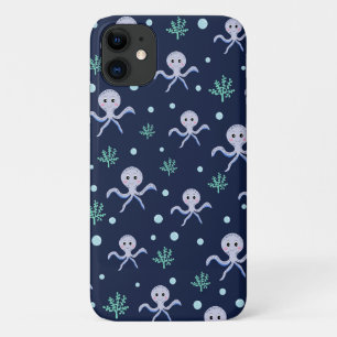 Octopus onder de zee kinderpatroon iPhone 11 hoesje