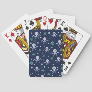 Octopus onder de zee kinderpatroon pokerkaarten