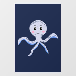 Octopus onder de zee kinderpatroon raamsticker