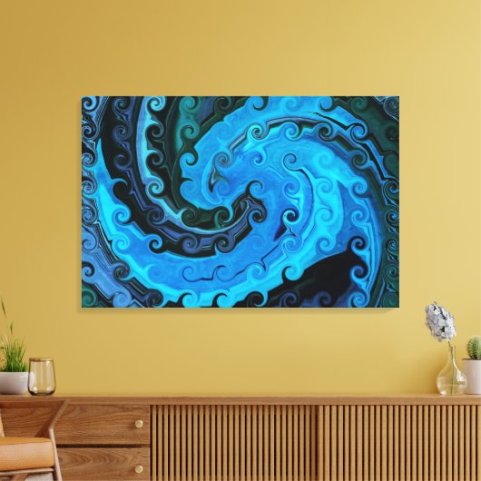 Octopus onder het Zee Abstract verpakt canvas (Insitu (Woonkamer))