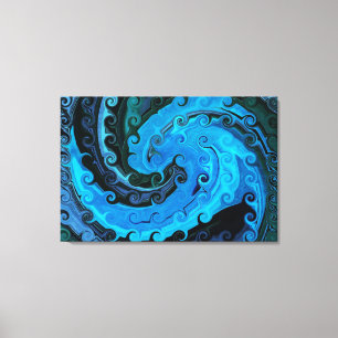 Octopus onder het Zee Abstract verpakt canvas Afdruk