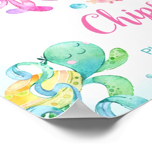 Octopus onder het Zee baarmoederdag Poster (Hoek)