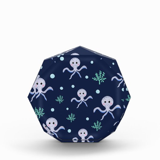 Octopus onder het zee kinder patroon fotoblokken (Voorkant)