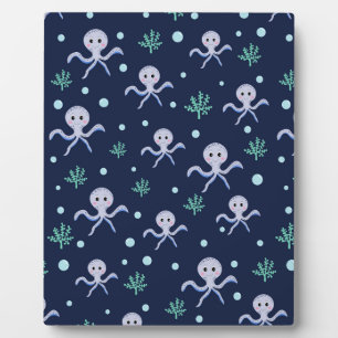 Octopus onder het zee kinder patroon fotoplaat