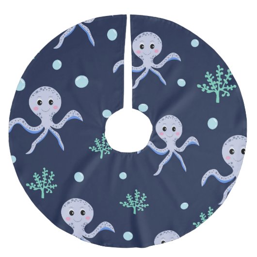 Octopus onder het zee kinder patroon kerstboom rok (Voorkant)