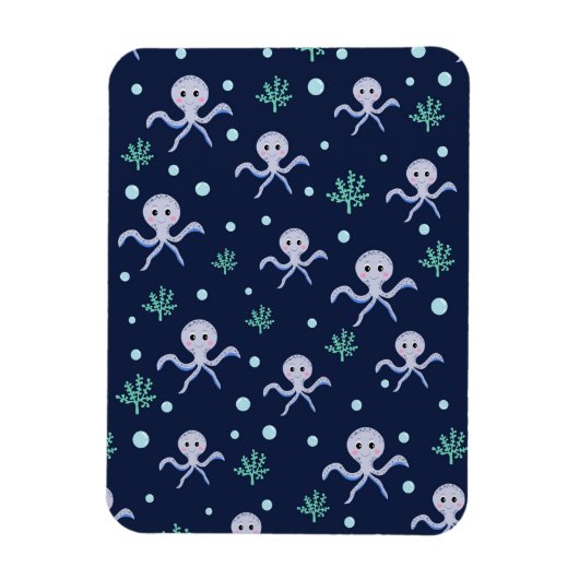 Octopus onder het zee kinder patroon magneet (Verticaal)