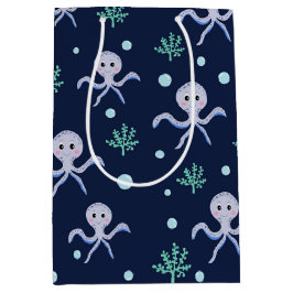 Octopus onder het zee kinder patroon medium cadeauzakje