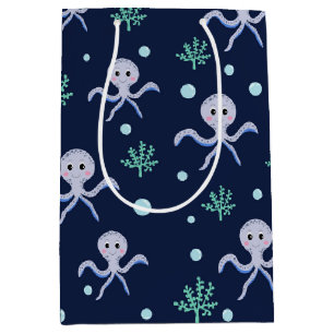 Octopus onder het zee kinder patroon medium cadeauzakje