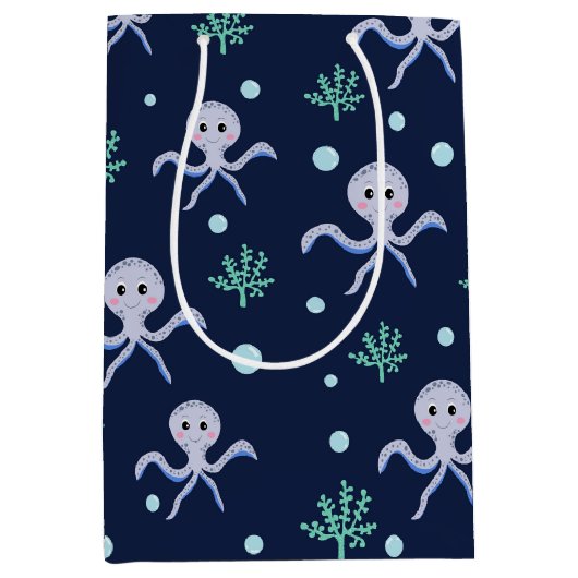 Octopus onder het zee kinder patroon medium cadeauzakje (Voorkant)