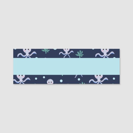 Octopus onder het zee kinder patroon naamplaatje (Voorkant)