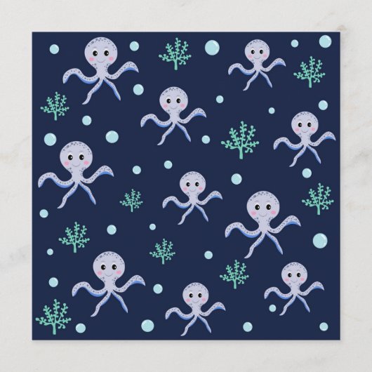 Octopus onder het zee kinder patroon programma (Voorkant)