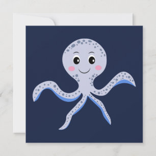 Octopus onder het zee kinder patroon save the date