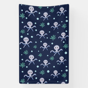 Octopus onder het zee kinder patroon spandoek