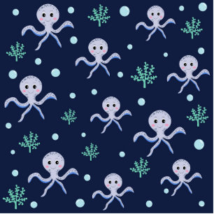 Octopus onder het zee kinder patroon staand fotobeeldje