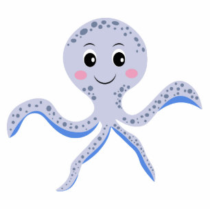 Octopus onder het zee kinder patroon staand fotobeeldje 
