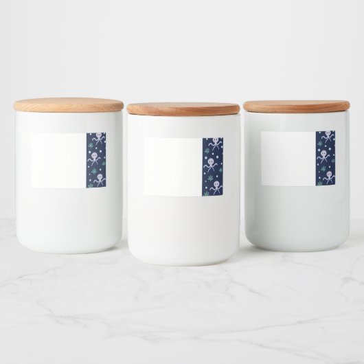 Octopus onder het zee kinder patroon voedselcontainer etiket (Flessen)