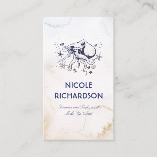 Octopus - Onder het Zee - Nautische Marine Waterve Visitekaartje (Voorkant)