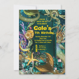 Octopus Onder het Zee Zeemeermin Party Invite Kaart