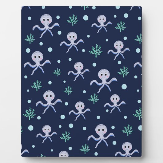 Octopus onder zee kinderpatroon fotoplaat (Voorkant)