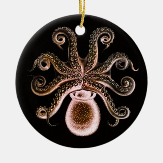 Octopus One - Red Keramisch Ornament (Voorkant)