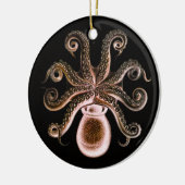 Octopus One - Red Keramisch Ornament (Links)