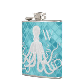 Octopus op Aqua Zee Glasmonogram Heupfles (Links)