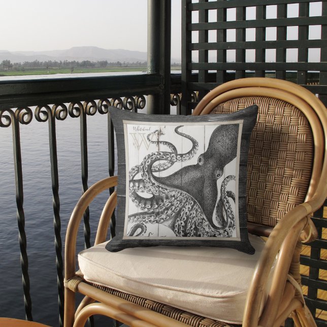 Octopus op bijtend hout buitenloods buitenkussen (Creator heeft geüpload)