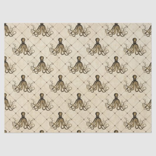  octopus op de ontkoppeling van Cream Tissuepapier (Voorkant)