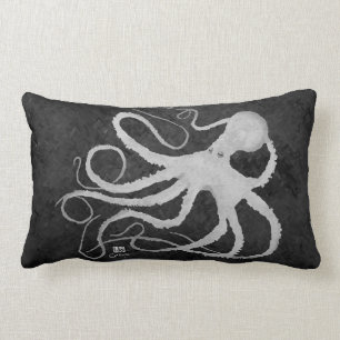 Octopus op donkergrijs - Lumbar Pillow Kussen