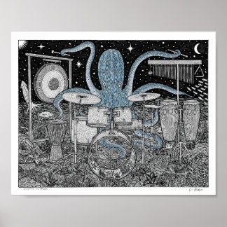 Octopus op drums poster