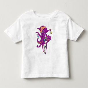 Octopus op een eenwieler kinder shirts