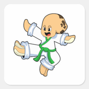 Octopus op het gebied van de vechtsport Karate Vierkante Sticker