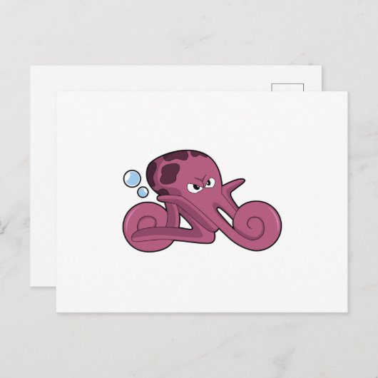 Octopus op Motorfiets Briefkaart (Voorkant / Achterkant)