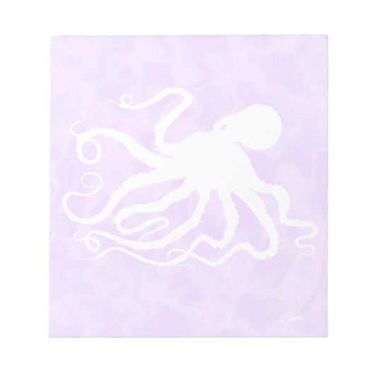 Octopus op Paars - 5,5 x 6 inch Notitieblok (Voorkant)