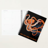 Octopus Orange Mandala bleu (Devant avec enveloppe)
