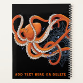 Octopus Orange Mandala bleu (Dos)