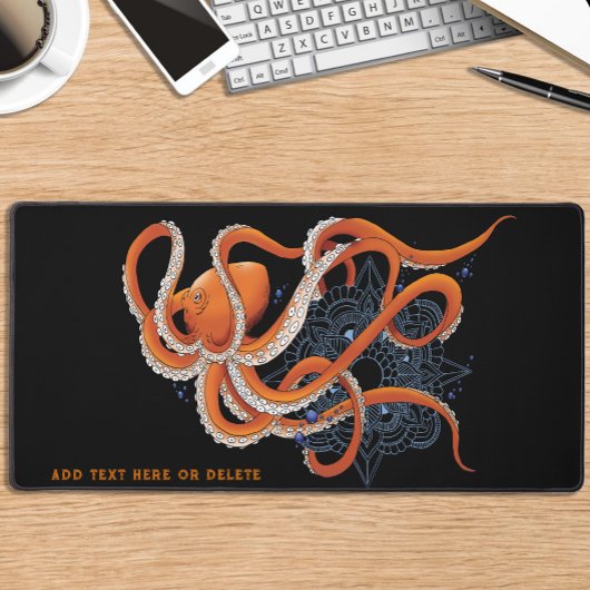 Octopus Orange Mandala bleu