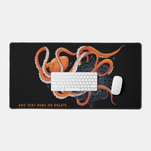 Octopus Orange Mandala bleu (Clavier et souris)