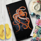 Octopus oranje mandala blauw strandlaken
