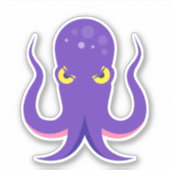 Octopus Paars Squid Sticker (Voorkant)