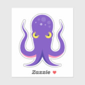Octopus Paars Squid Sticker (Vel)