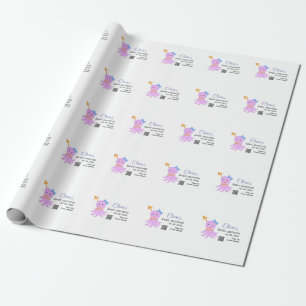 Octopus paarse blauw waterverf baby shower zee ani cadeaupapier