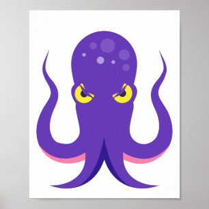 Octopus Paarse Inktvis Poster